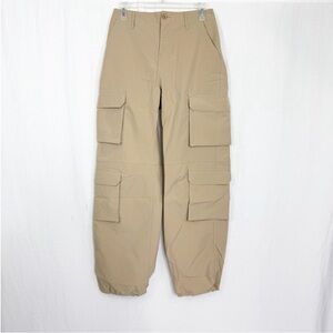 Love Tree Khaki Wide-Leg Cargo Pants